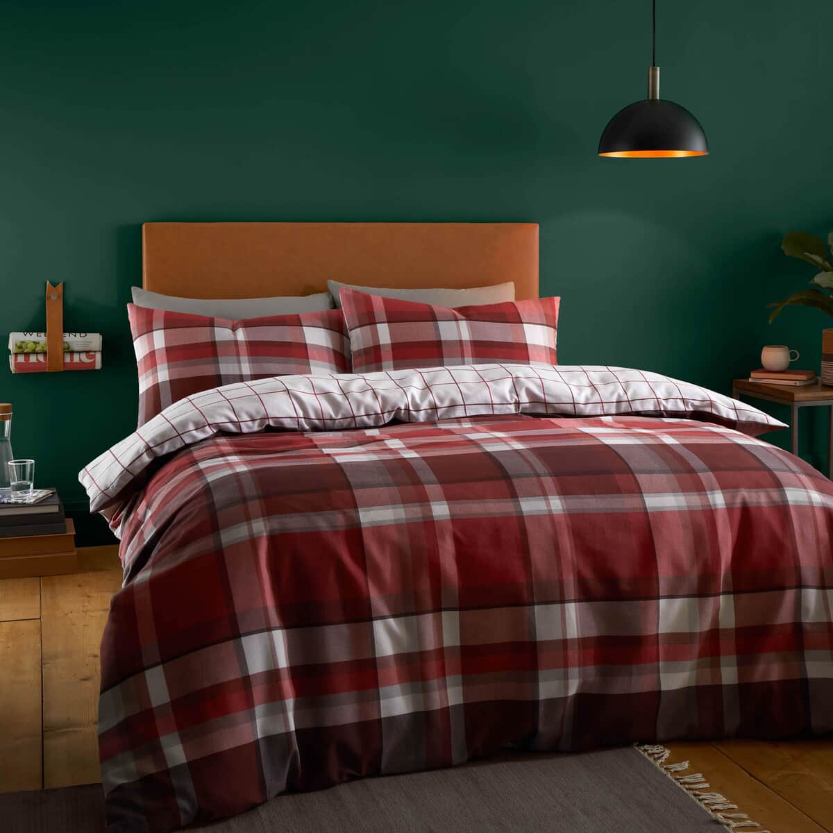 Catherine Lansfield Brushed Check Red large