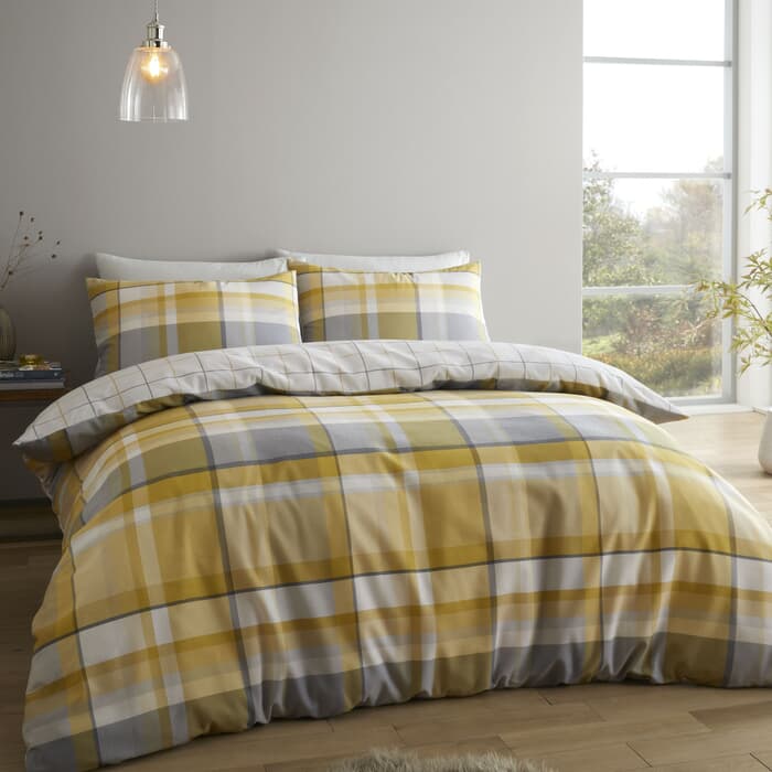 Catherine Lansfield Brushed Check Ochre large
