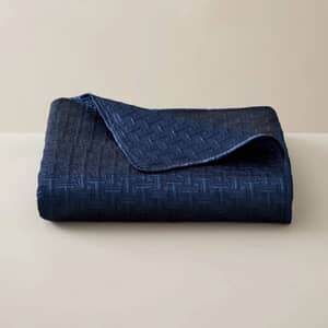 T Quilted Throw Navy