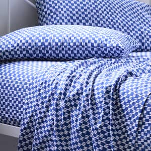Petite Painted Check Fitted Sheet Blue