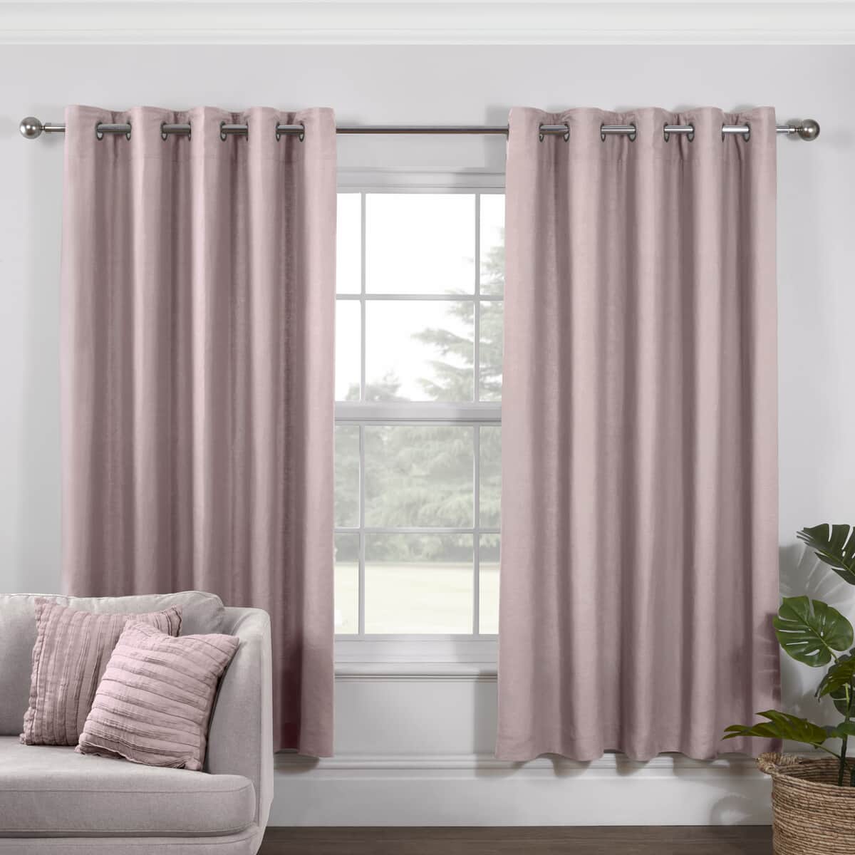 Lazy Linen Linen Curtains Mellow Pink large