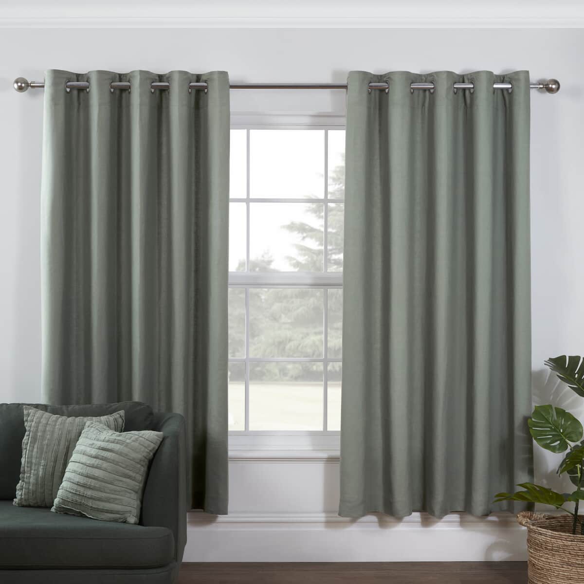 Lazy Linen Linen Curtains Sage Green large