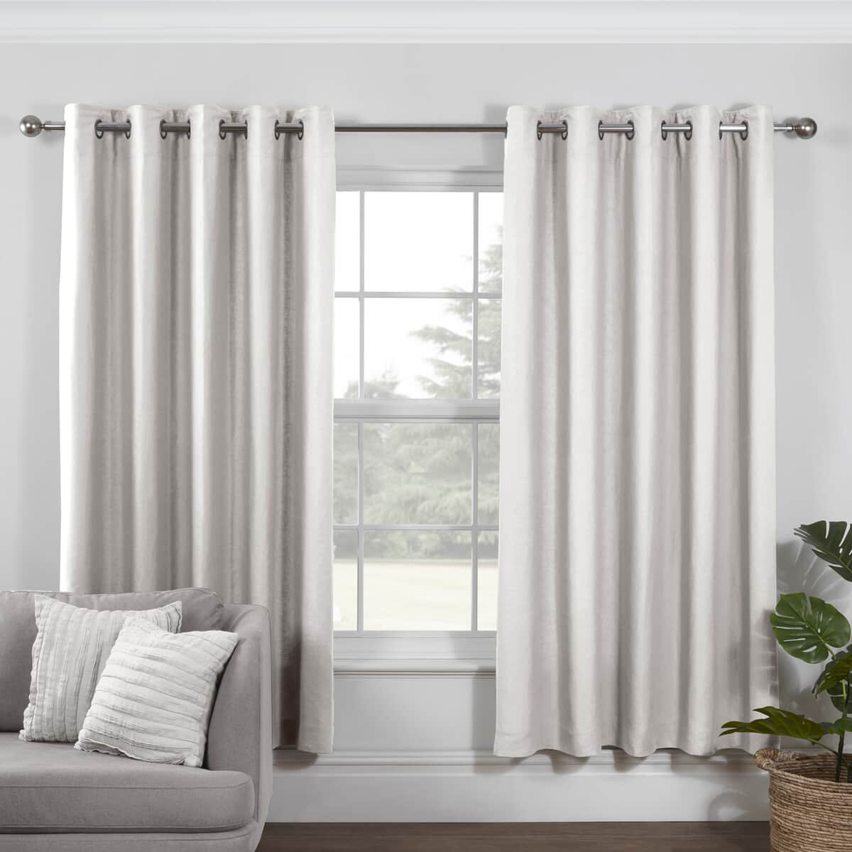 Lazy Linen Linen Curtains White large