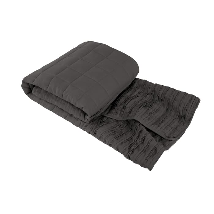 Lazy Linen Linen Throw Charcoal large