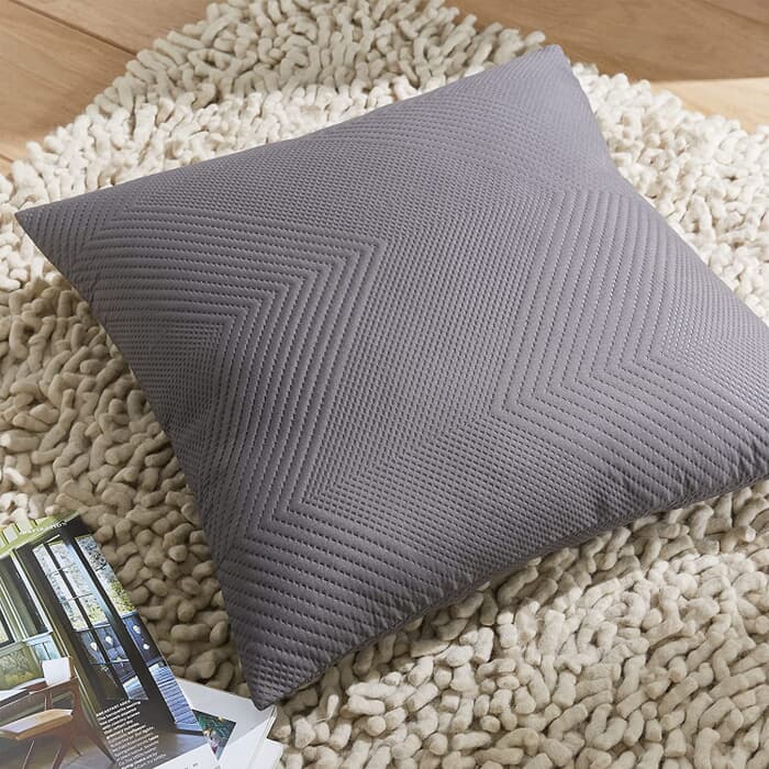 Catherine Lansfield Pinsonic Chevron Cushion Cover Charcoal large