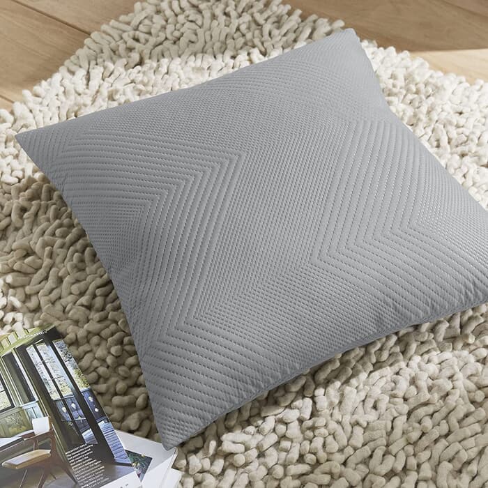 Catherine Lansfield Pinsonic Chevron Cushion Cover Silver large
