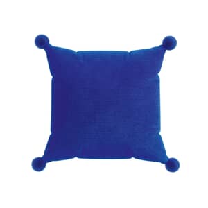 Pom Pom Cushion Dark Blue