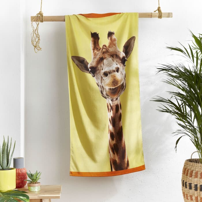 Catherine Lansfield Giraffe Beach Towel Yellow large
