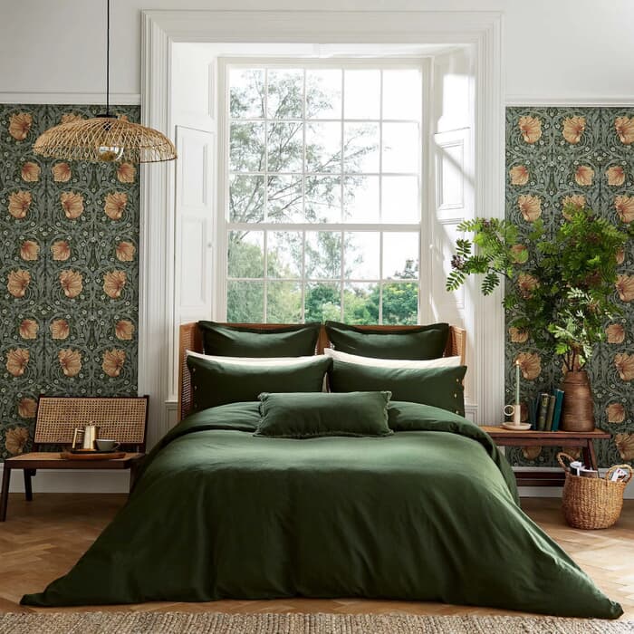William Morris Linen Cotton Green large