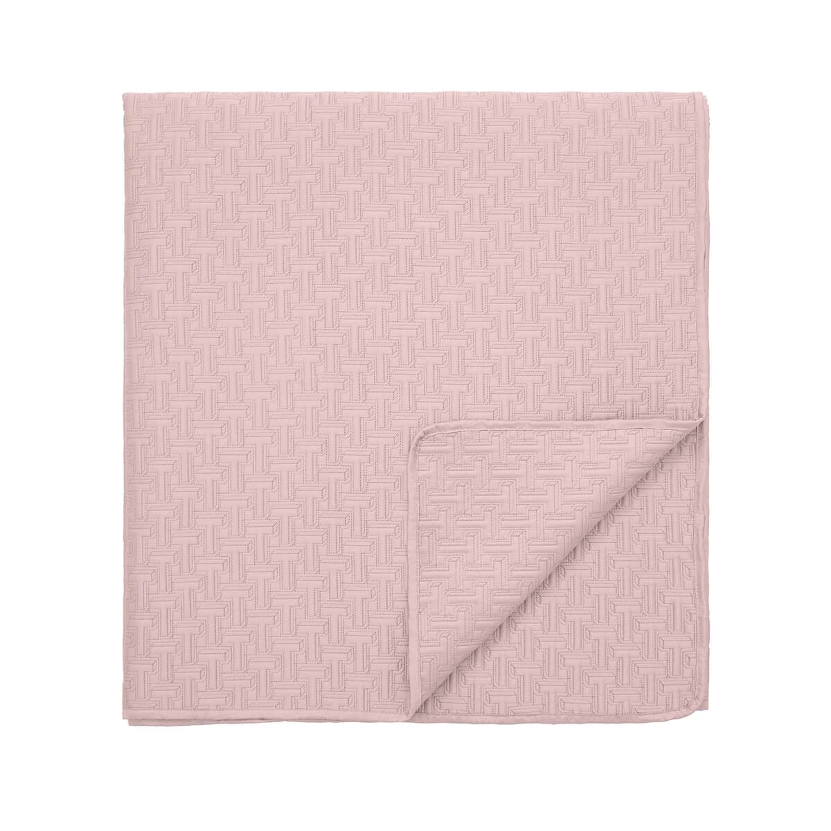 Ted Baker T Quilted Throw Soft Pink large