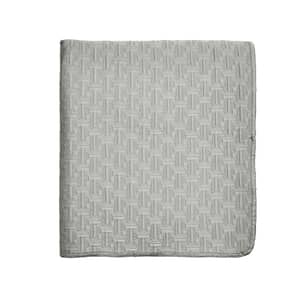 T Quilted Throw Silver