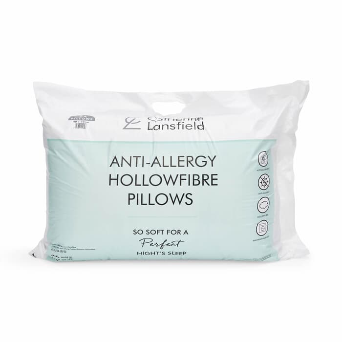 Catherine Lansfield Anti Allergy Hollowfibre Pillow Pair large