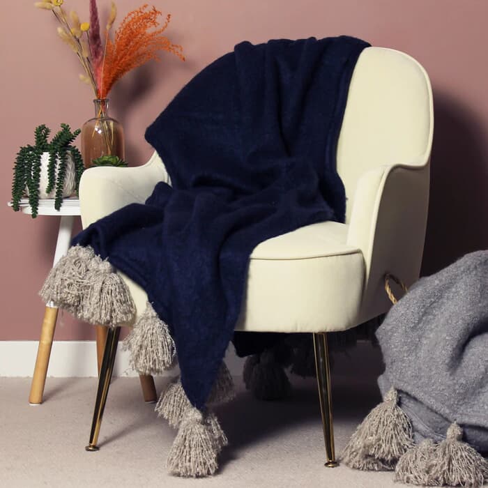 Furn Romily Throw Navy/Natural large