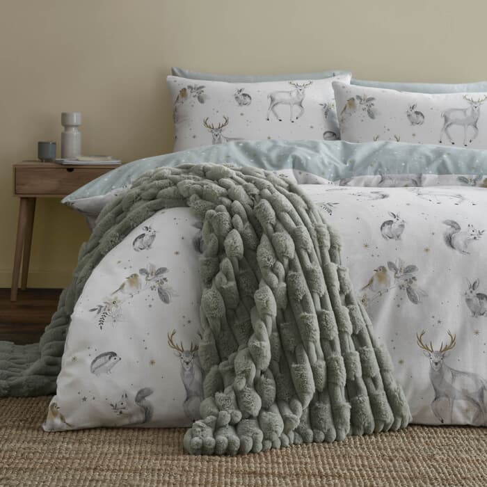 Bianca Carved Faux Fur Sage Throw large