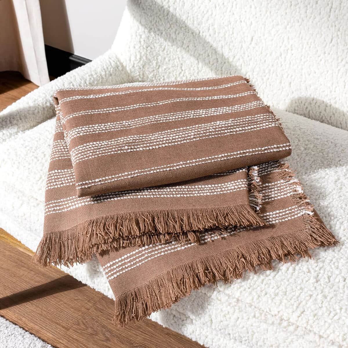 Hoem Jour Woven Throw Baked Clay large