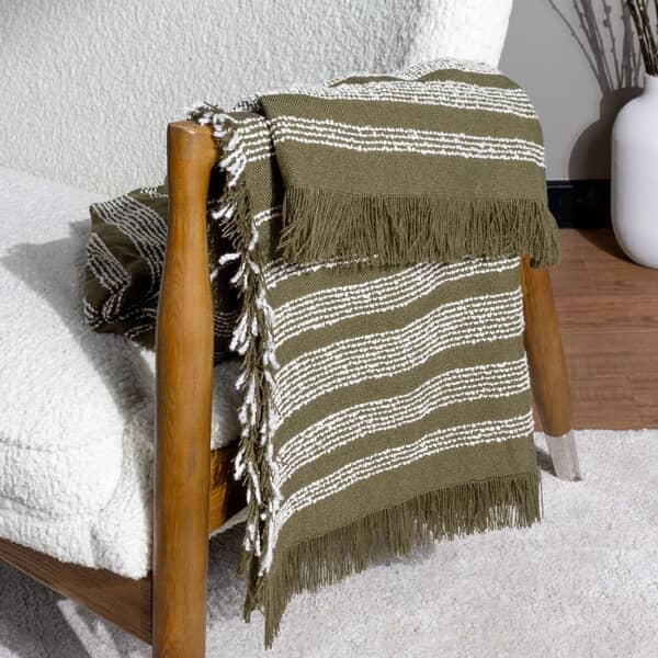 Jour Woven Throw Olive