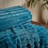 Catherine Lansfield Cosy Ribbed Throw Teal small 7969A