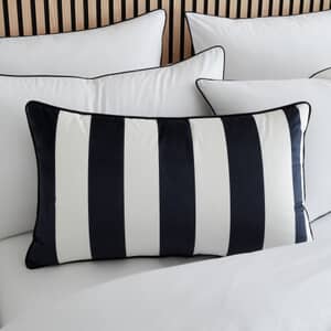 Monochrome Velvet Stripe Cushion
