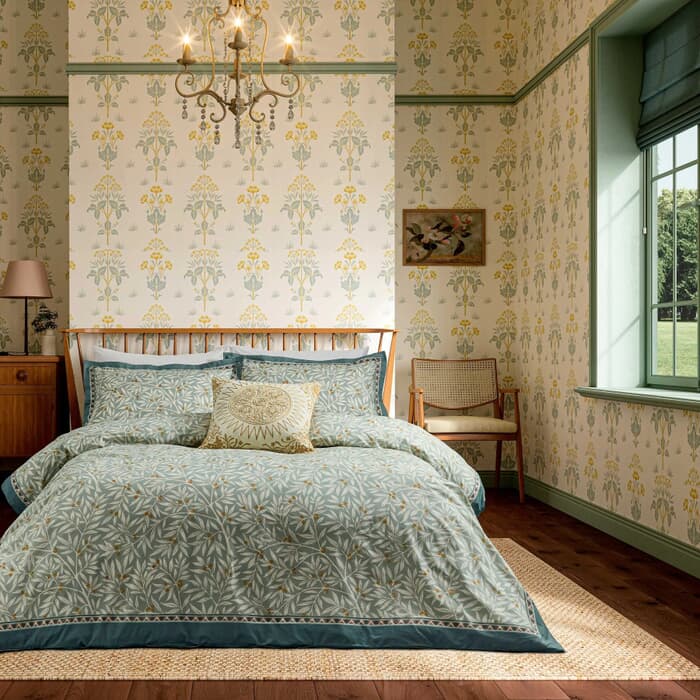 William Morris Room Willow Sage Green and Gold large