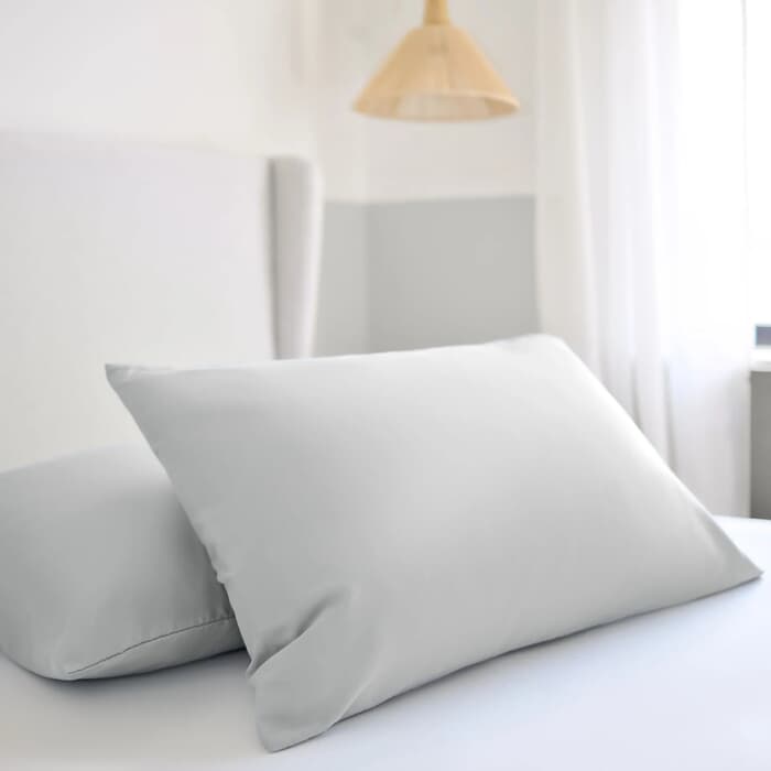 Night Lark Plain Pillowcase Pair Nordic Mist Grey large