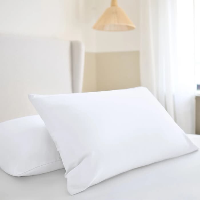 Night Lark Plain Pillowcase Pair White large