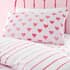 Catherine Lansfield Hearts and Stripes White/Pink - 2 Pack small 8109B