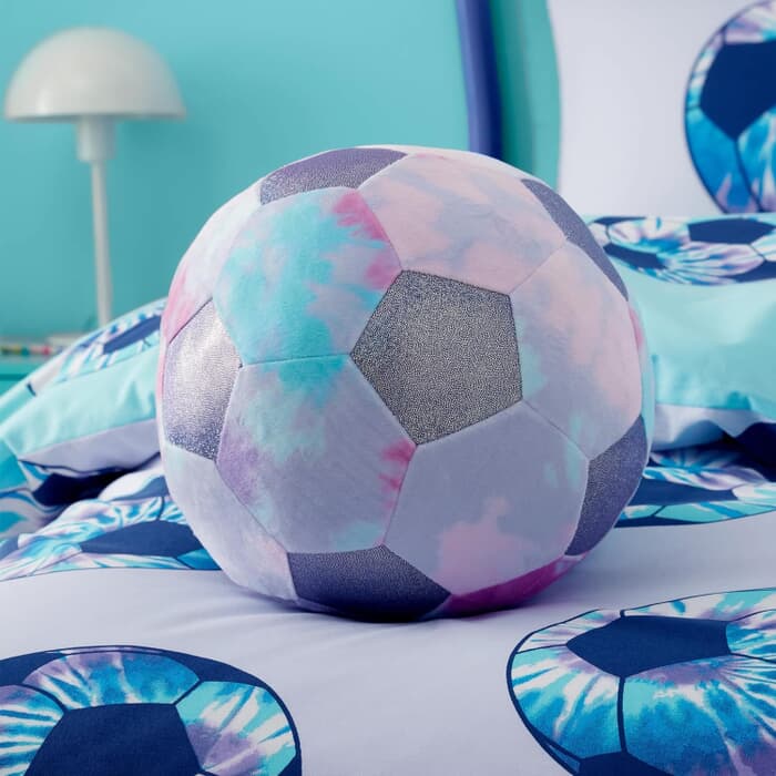 Catherine Lansfield Tie Dye Football Lilac 3D Cushion large