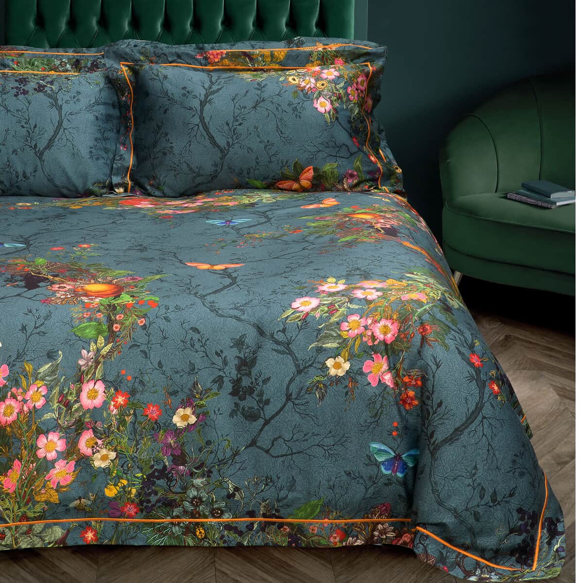 Timorous Beasties Bloomsbury Garden Teal large