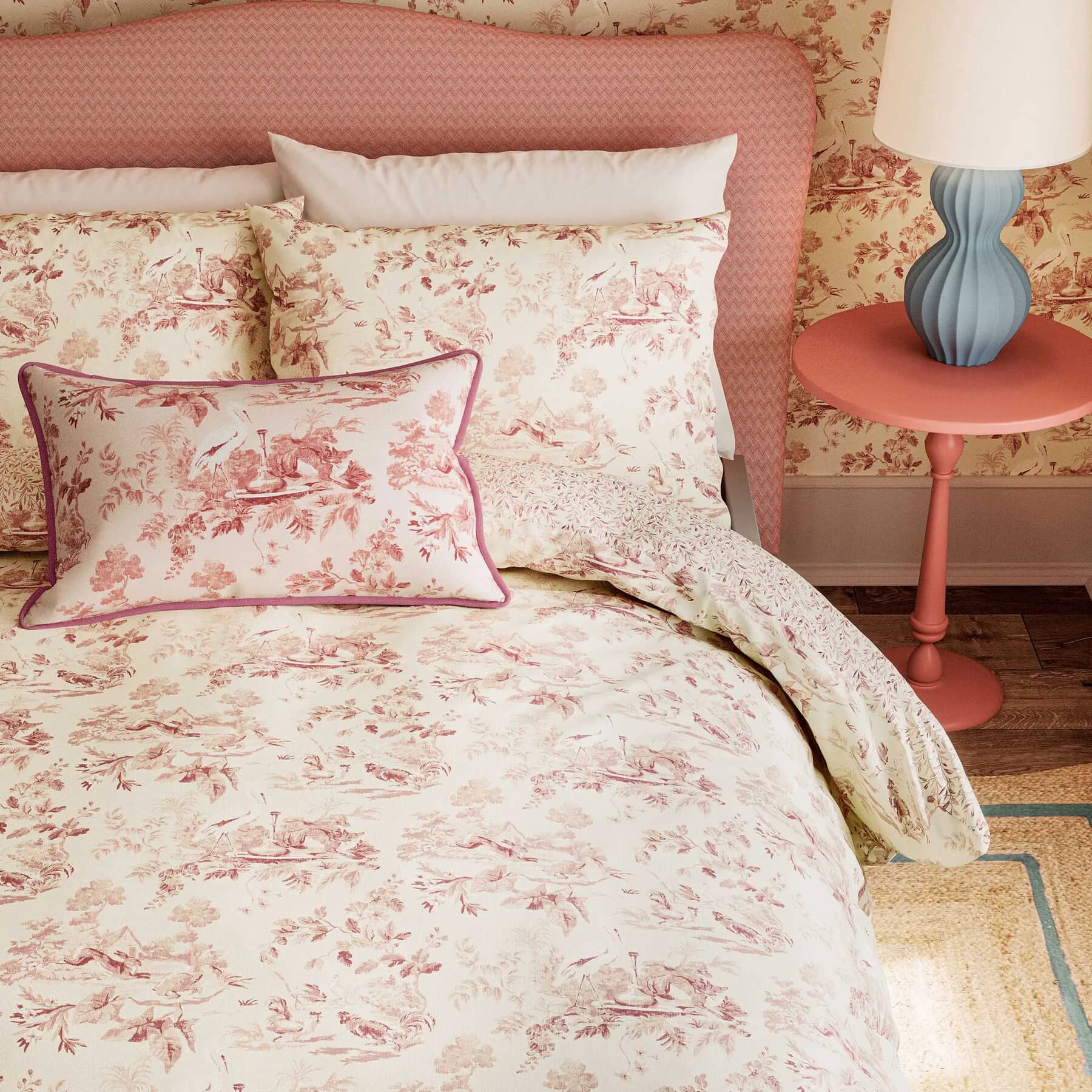 Sanderson Aesops Fables French Rose - JustLinen