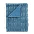 Bianca Carved Faux Fur Blue Throw small 8271THR1