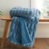 Bianca Carved Faux Fur Blue Throw small