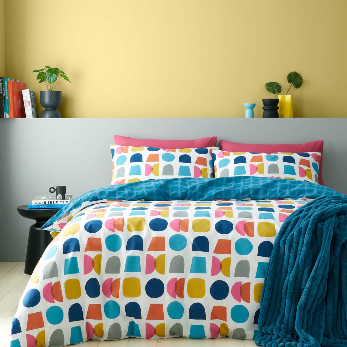 Catherine Lansfield Connect Geo Teal large