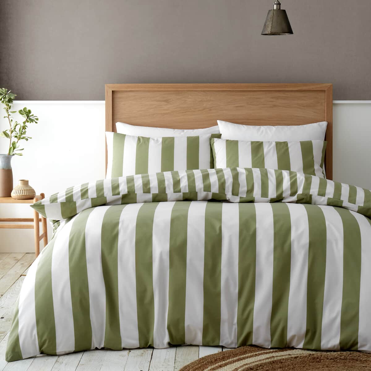 Catherine Lansfield Cove Stripe Green large