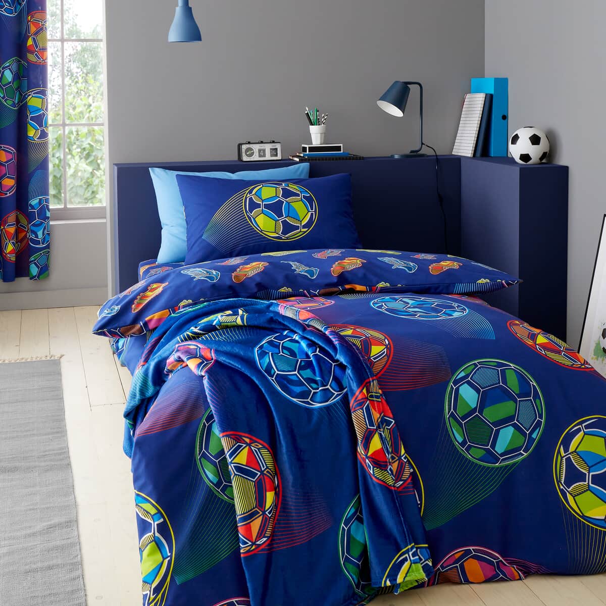 Catherine Lansfield Bright Football Navy large
