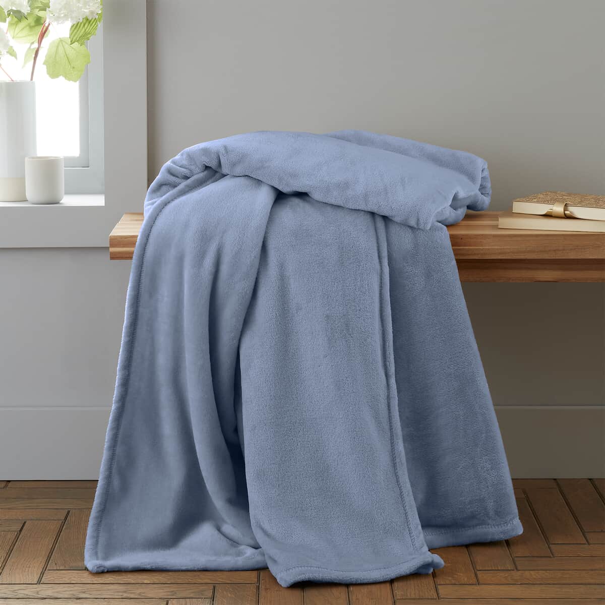 Catherine Lansfield Raschel Velvet Touch Throw Lansfield Blue large