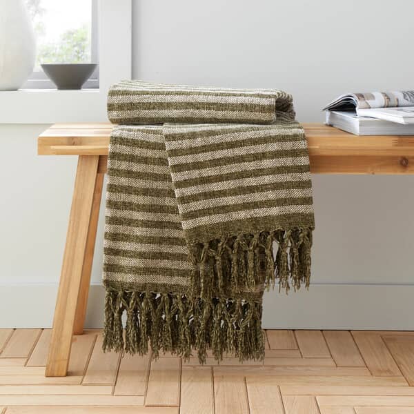 Stripe Chenille Olive Green