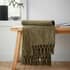 Catherine Lansfield Wilson Plain Chenille Throw Olive small