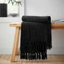 Wilson Plain Chenille Throw Black