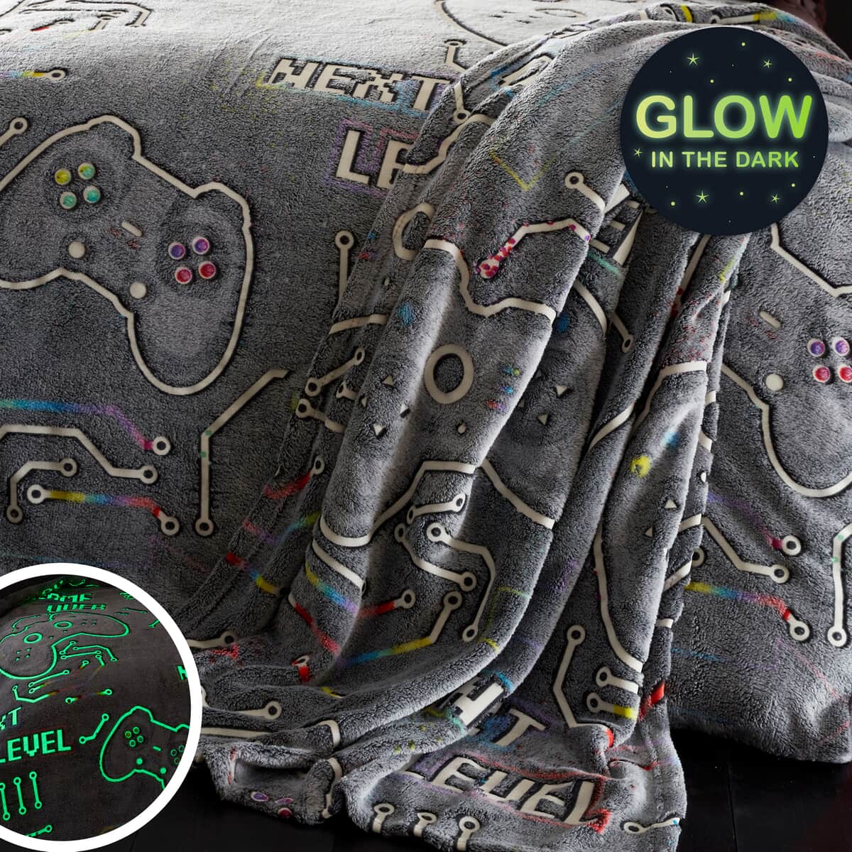 Catherine Lansfield Game Over Fleece Throw large