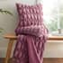 Bianca Carved Faux Fur Pink Throw small 8459B