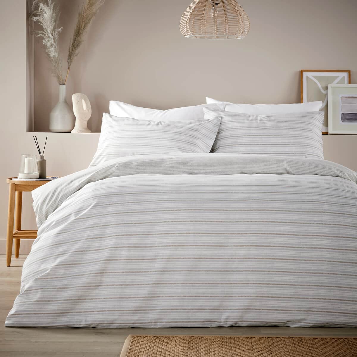 Vantona Boucle Stripe Grey large