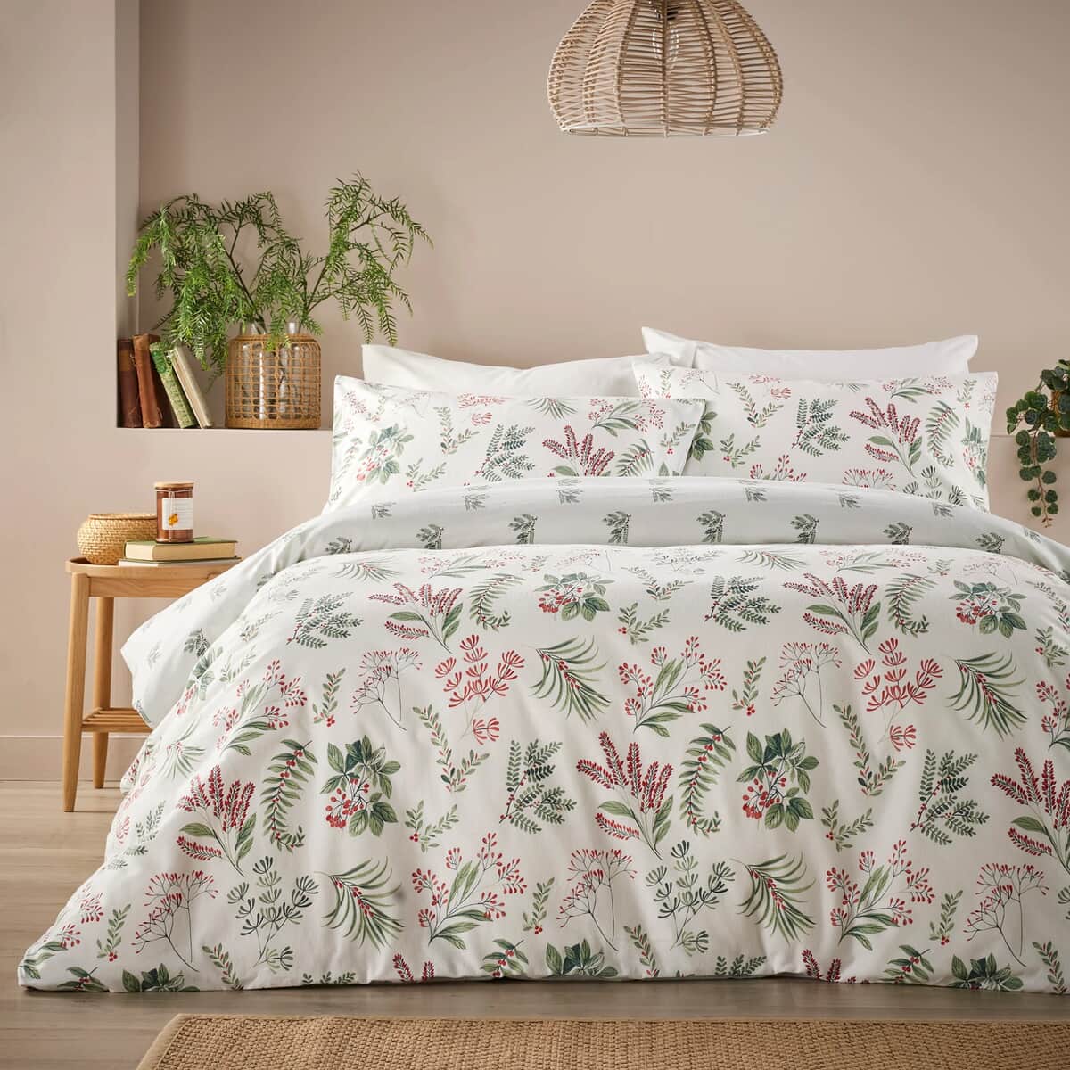 Vantona Festive Sprigs Brushed Cotton large