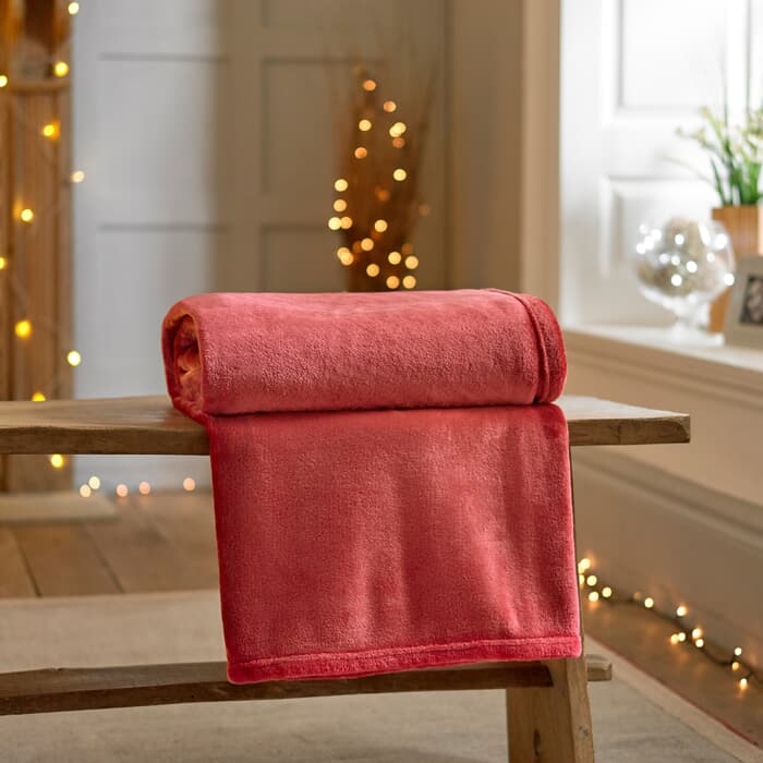 Deyongs Velvet Touch Throw Cranberry large