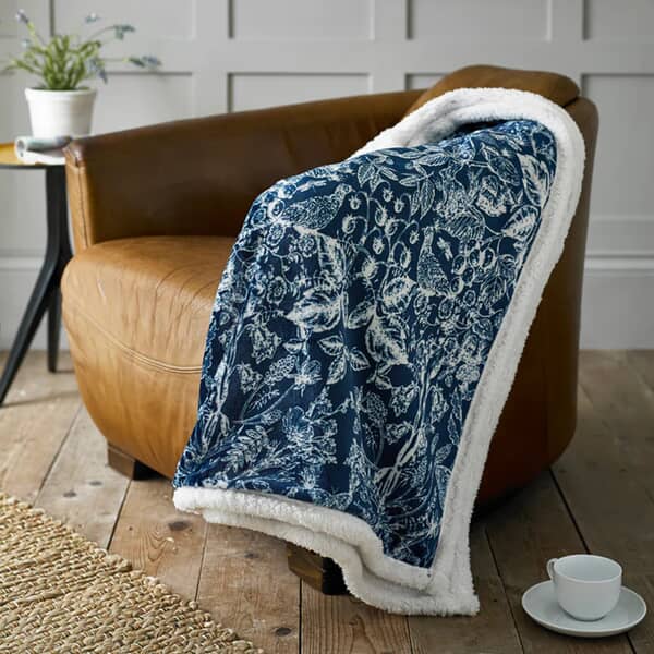 Secret Garden Throw Blue