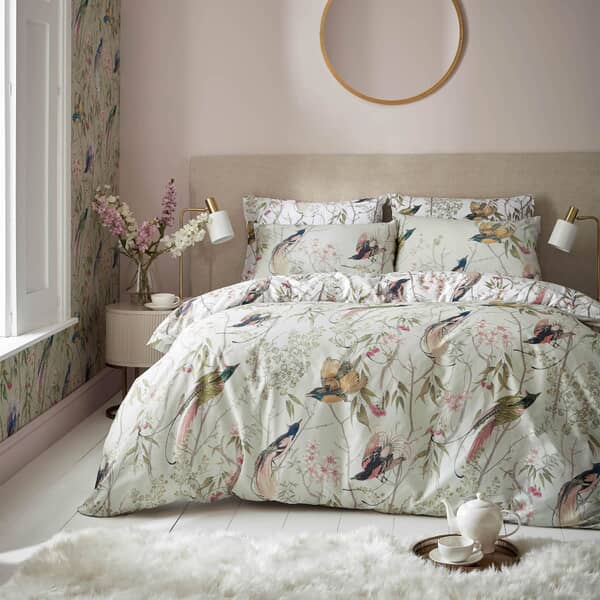 Clavering Birds Sage Green