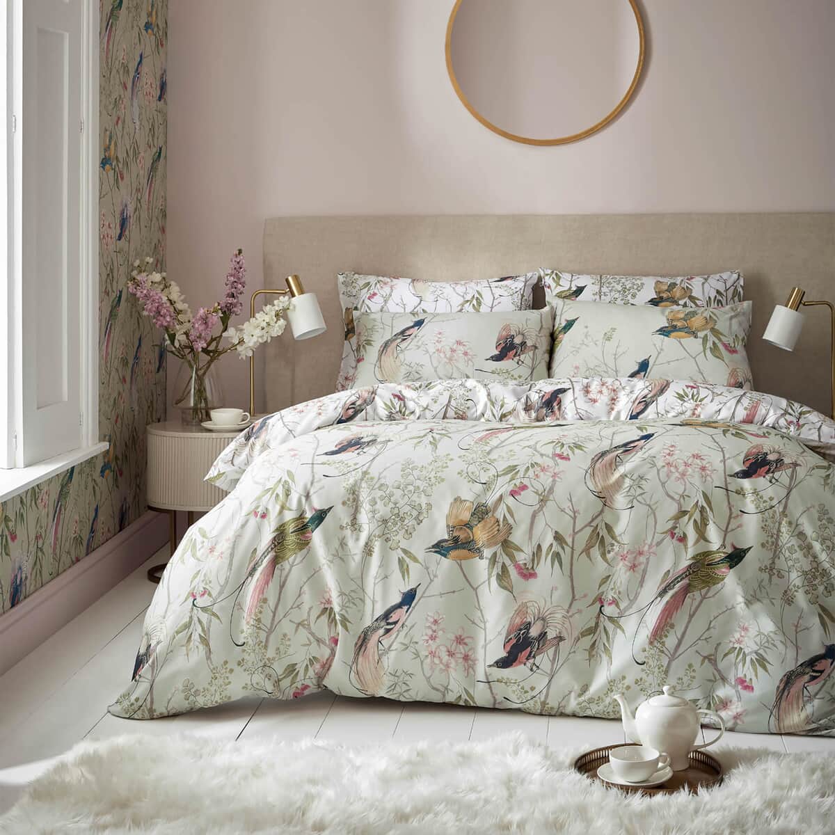 Graham And Brown Clavering Birds Sage Green large