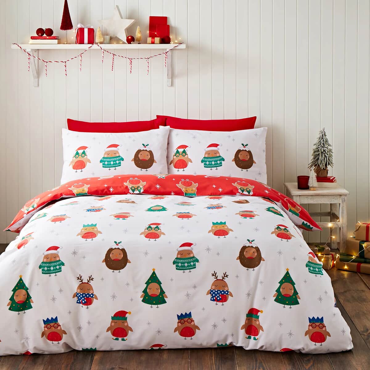Catherine Lansfield Christmas Party Robins large