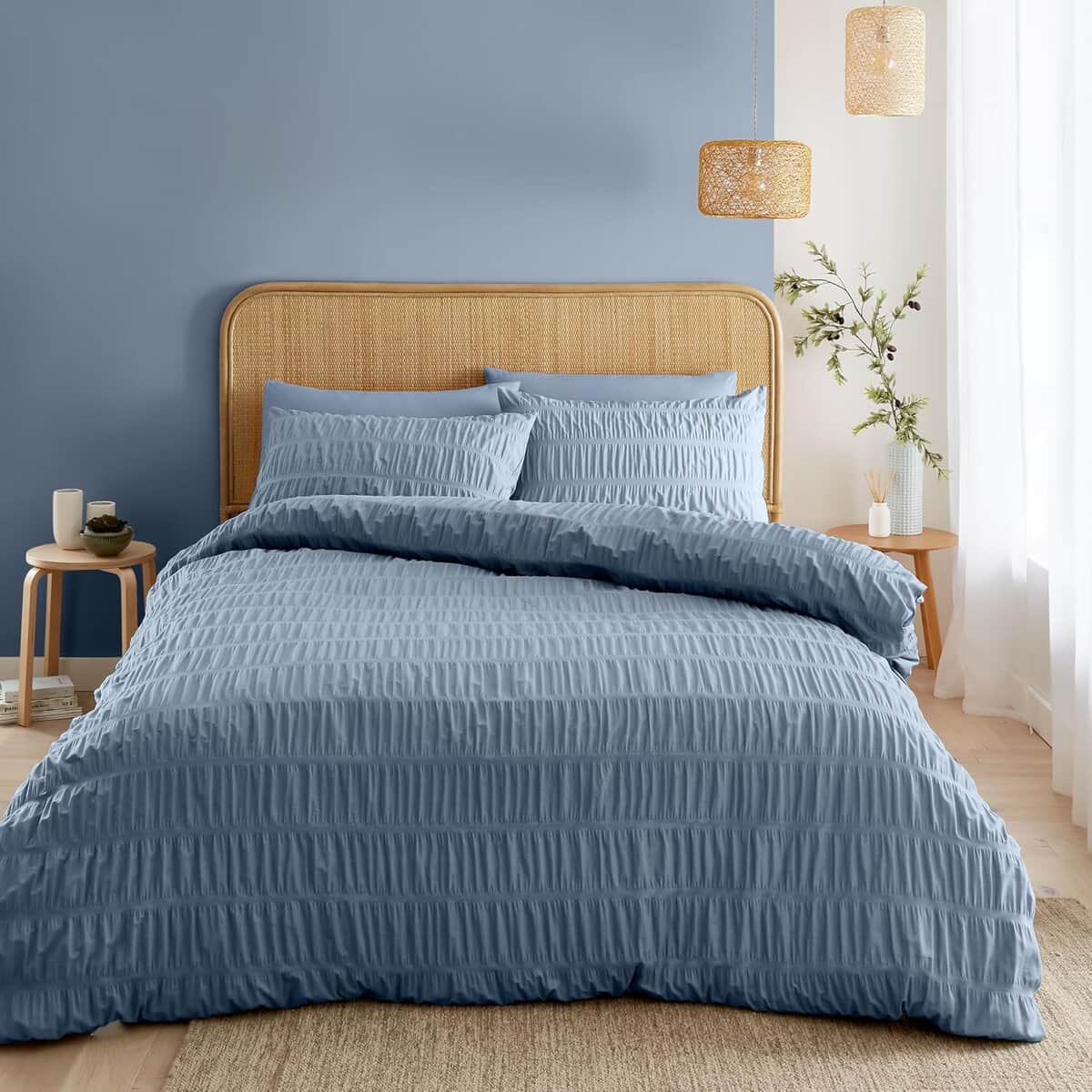 Catherine Lansfield Seersucker Lansfield Blue large