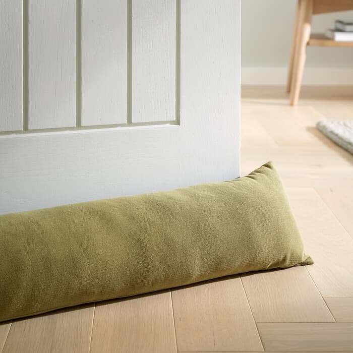 Catherine Lansfield Wilson Velvet Draught Excluder Olive large
