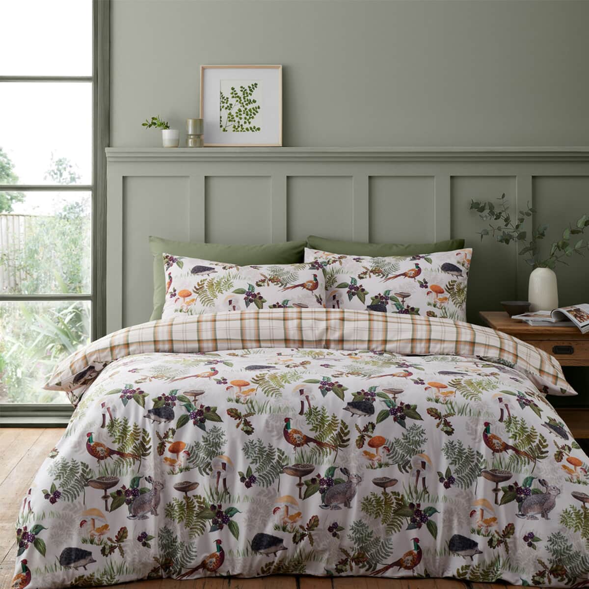 Catherine Lansfield Velvet Woodland Walk Natural large